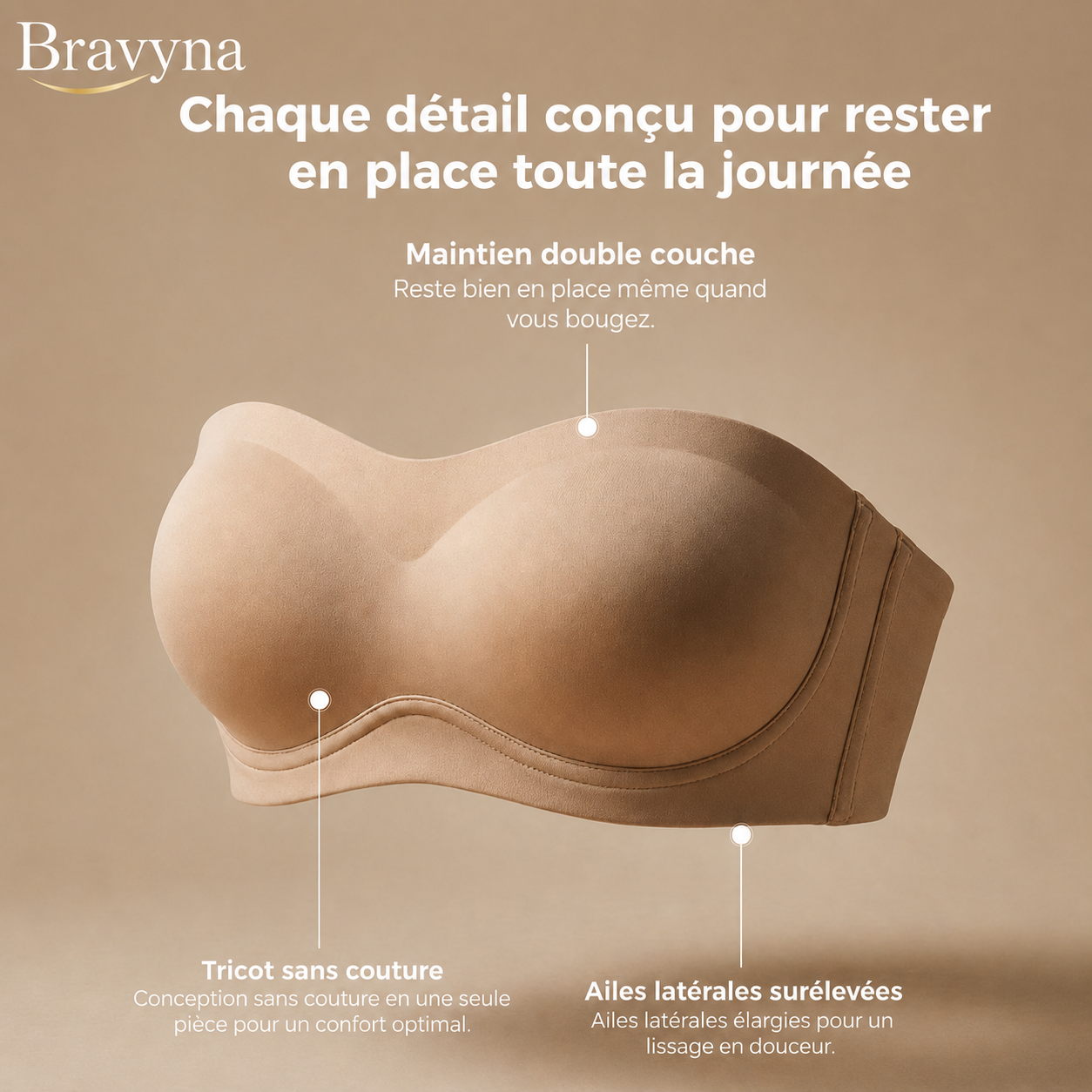 Soutien-gorge bandeau push-up Bravyna