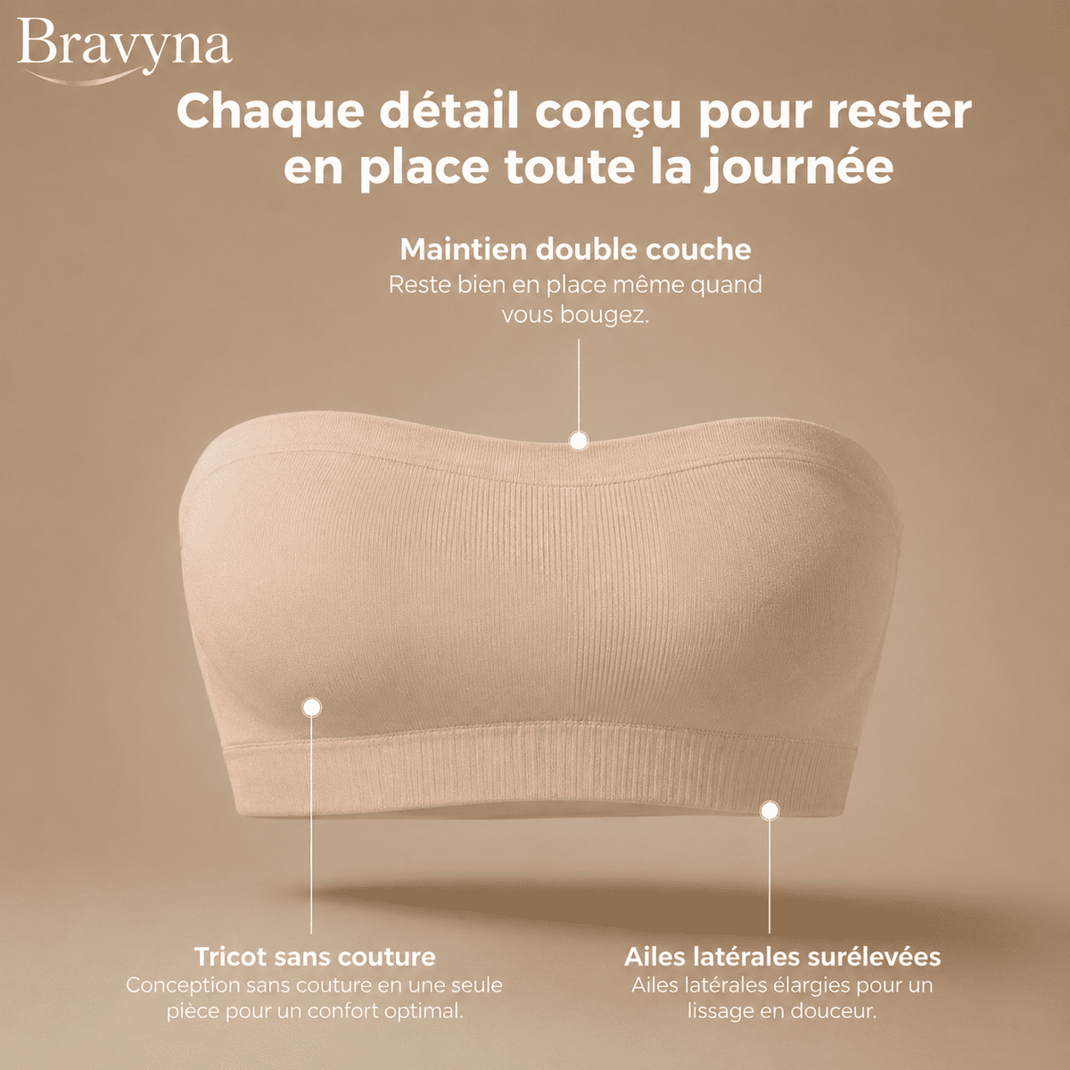 Bravyna strapless push-up bra
